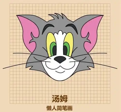 几笔画出猫和老鼠里的汤姆猫