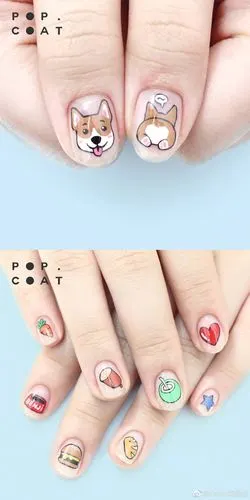 俏皮可爱的卡通美甲,满满的都是童年回忆.