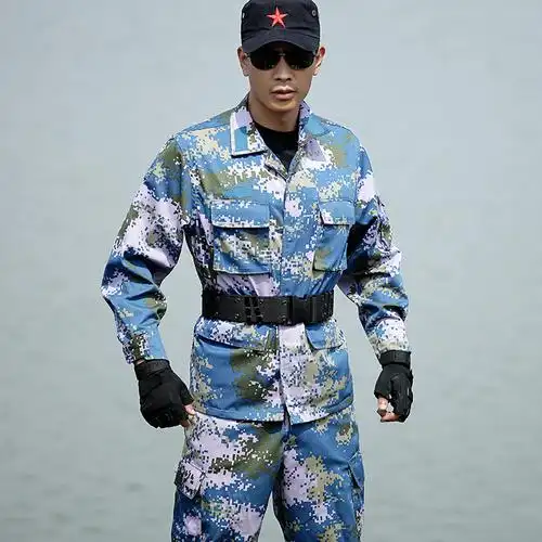 正品海军陆战队作战训练服海洋迷彩服套装 耐磨男军迷彩服装春夏