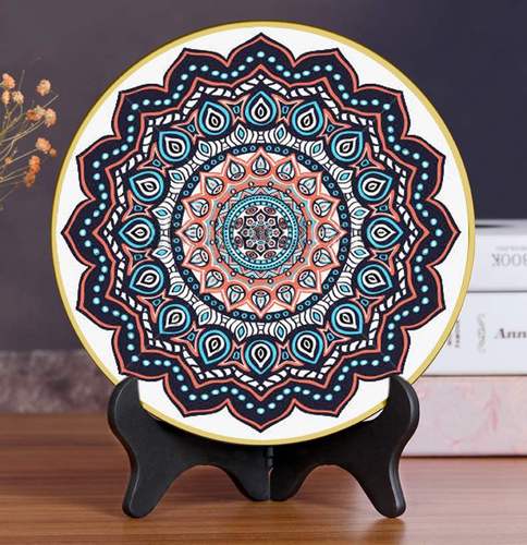 广西壮族摆件装饰品民族风摆设纪念品壮锦飞鸟铜鼓图案摆件