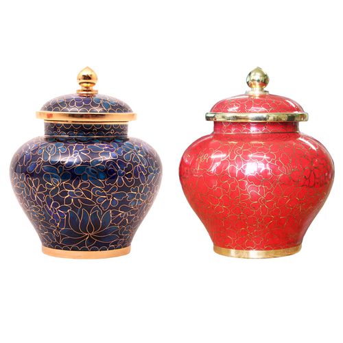 京珐(jingfa)北京市珐琅厂  铜胎掐丝珐琅(景泰蓝)京珐牌   2# 茶叶罐