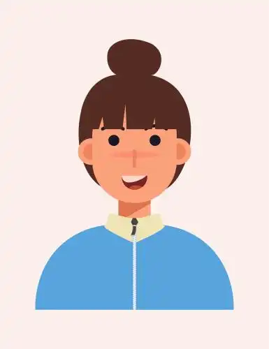 可爱的短发女孩证件照矢量插画素材