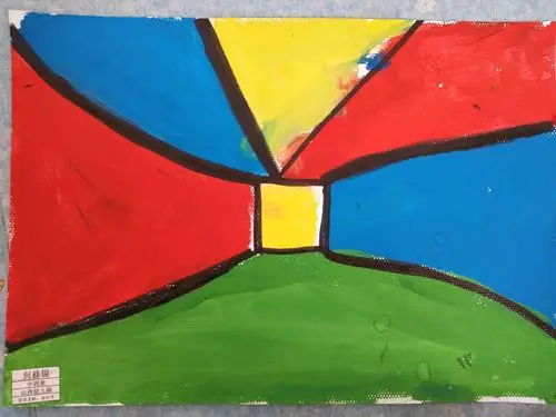 山西幼.中三中四美术托管班幼儿美术作品《红黄蓝》