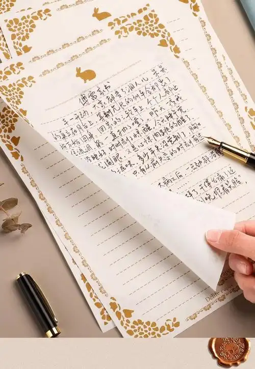 温妤牛皮纸信纸复古信纸古风手写书信写白色信纸横线空白简约文艺清新