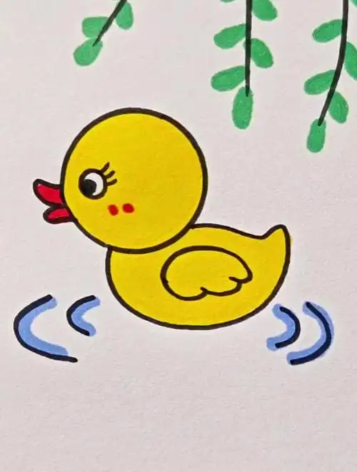 一分钟教你学画画,用硬币画小黄鸭