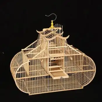 hkml*新款鸟用机关笼拍笼踏笼打笼翻滚笼竹制鸟笼抽屉自锁鸟笼特价 超