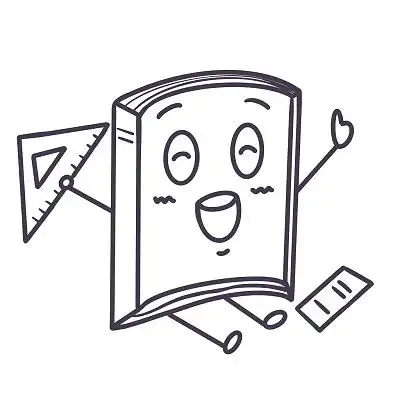 可爱q版书本小人开心书本学习卡通形象png素材书本简笔画