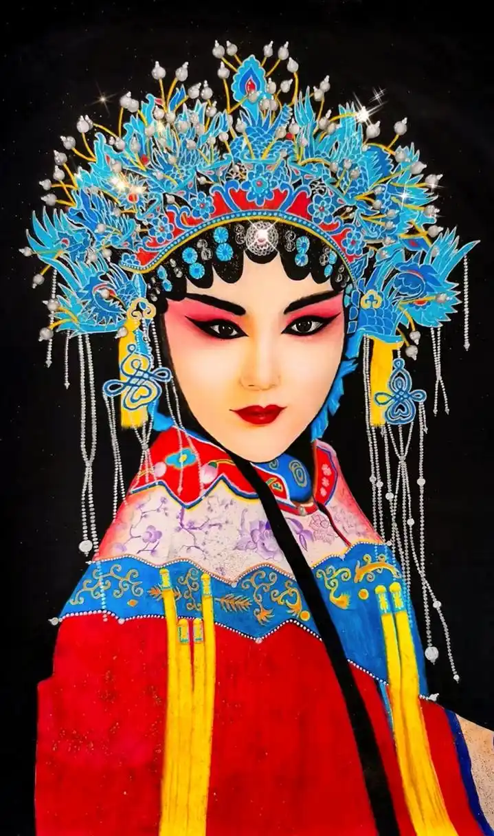 彩铅手绘戏曲人物——花旦