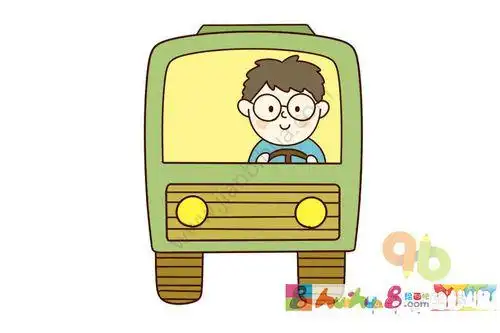 校车司机卡通简笔画