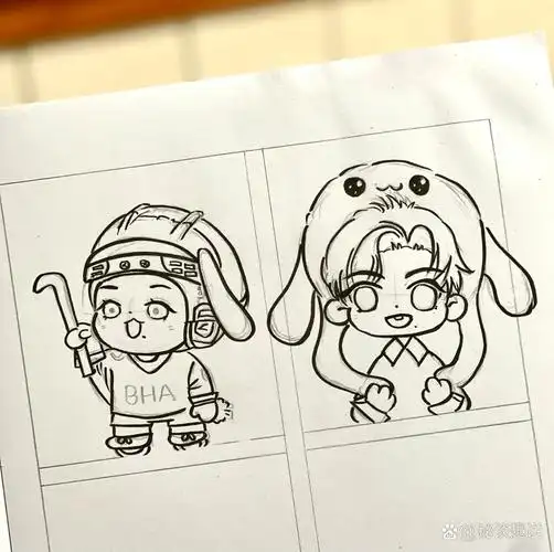 画了个超可爱的肖肖92简笔画 q版肖战 临摹作品,不是原创,因为是