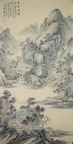 马老师1现代作家写意画四尺仿古山水画_仿古_山水_国画_装饰作品_园圆