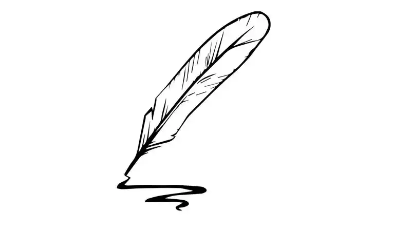 羽毛笔简笔画墨水瓶与羽毛笔简笔画唯美羽毛简笔画一根羽毛的简单画法