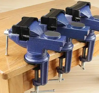 台虎钳家用桌焊接齿雕刻小桌内台钳夹工作台台钻小型固定器夹钳.