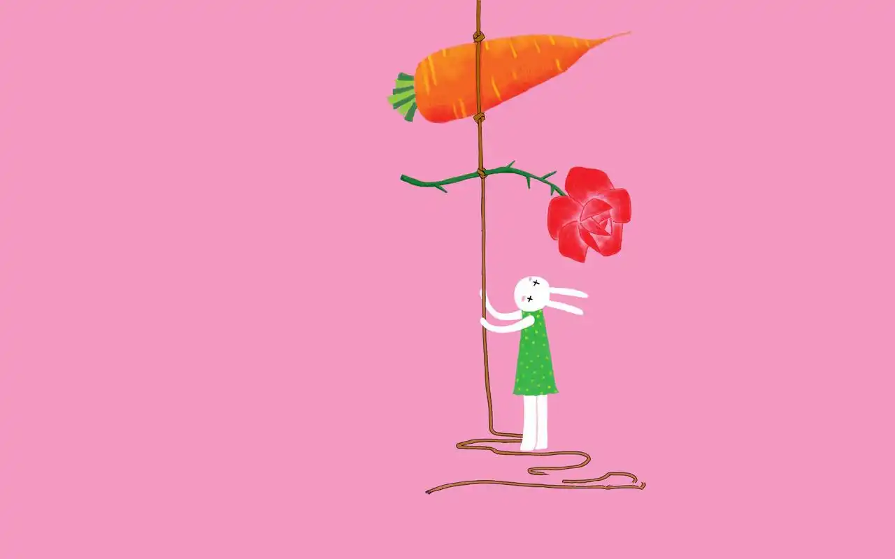 可爱兔子插画艾玩兔桌面壁纸高清大图预览1920x1200_卡通动漫下载_美