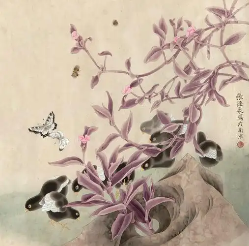 【转载】【引用】张德泉工笔花鸟作品欣赏.