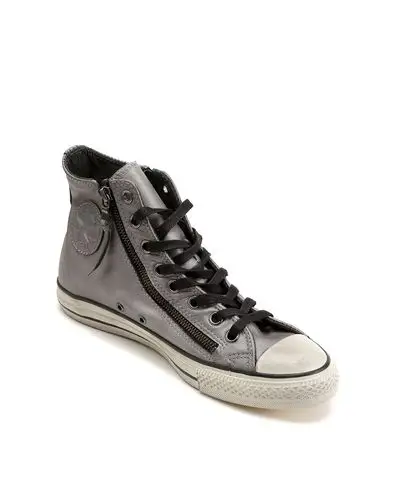 耐磨防滑 中性款深银色高帮休闲鞋 酷感时尚