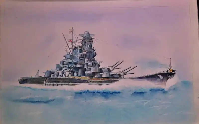 手绘大和号战列舰老婆,绘画不易,谢谢各位三连_哔哩哔哩_bilibili