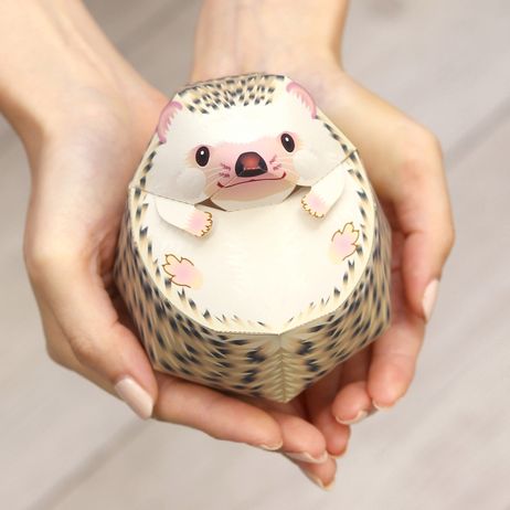 儿童手工折纸diy拼装益智立体3d纸质模型仿真小动物小刺猬纸模型