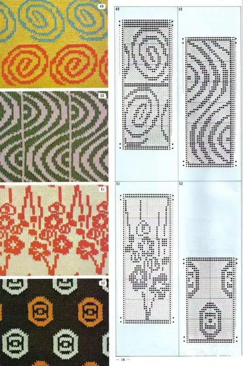 超多超漂亮的针织提花图案图解