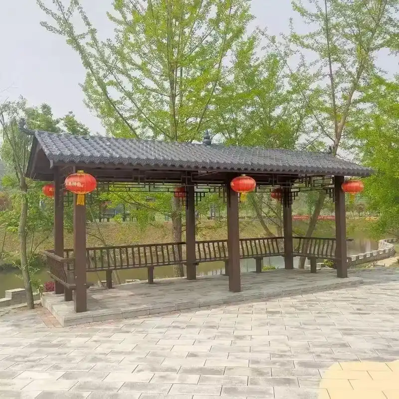 长治市古建长廊结构防水防潮.  防腐木花架廊架,是将木材经 - 抖音