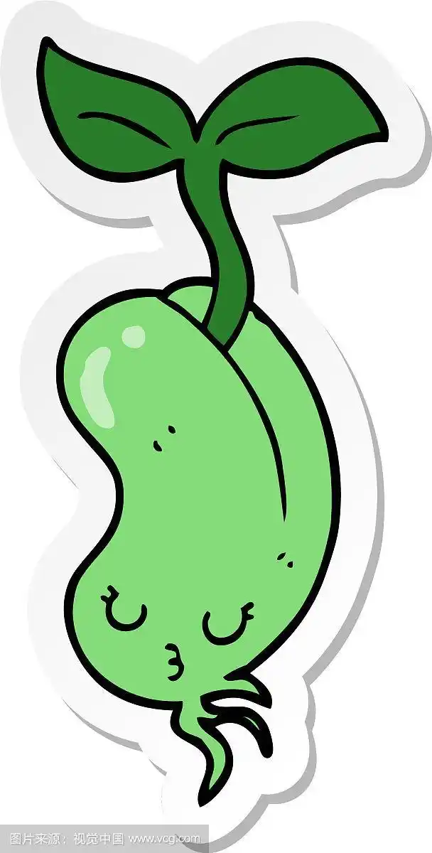 卡通豆芽贴纸