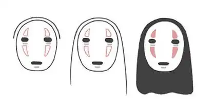 简笔画教程千与千寻里的无脸男简笔画