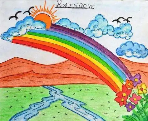 儿童画风景景色儿童画