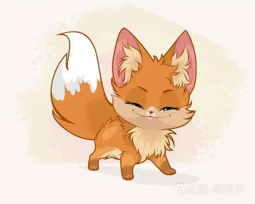 一只可爱的小狐狸的矢量插图