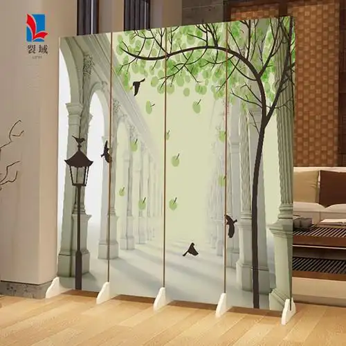 欧式屏风隔断客厅进门遮挡风水房间简易装饰墙折叠推拉移动隔板墙屏风