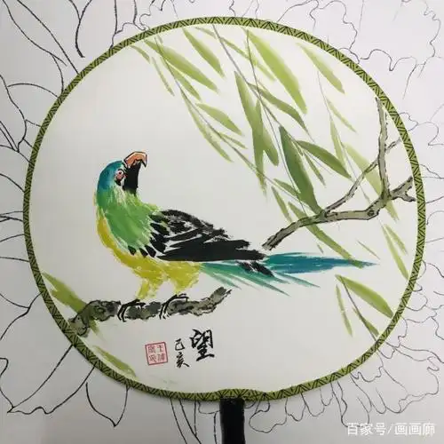 王伟宏手绘扇面作品