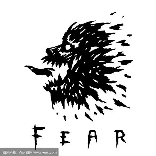 可怕的狼人头,张着嘴,张开舌头.矢量图