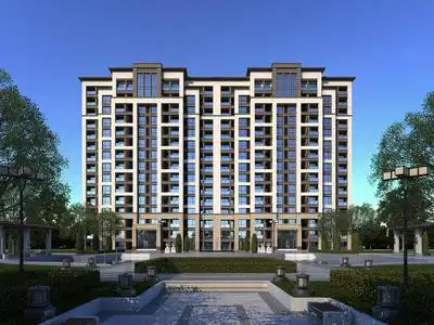 新中式住宅楼 小高层住宅楼 小高层建筑外观 小区住宅楼3d模型