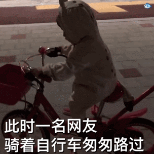 此时一名网友骑着自行车匆匆路过_路过_骑着_网友_匆匆_自行车表情