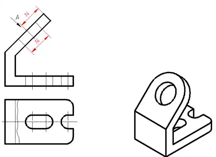 画出a方向的斜视图图