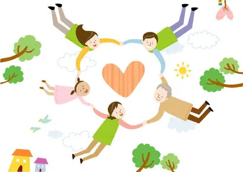 手牵手爱心人物素材