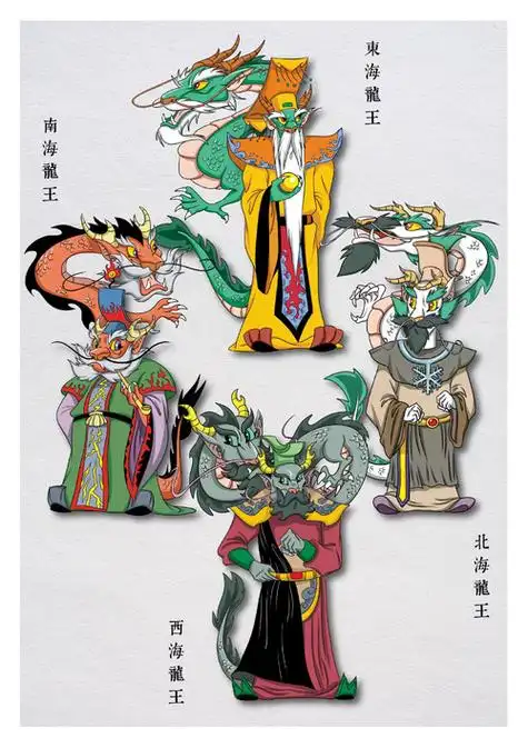 自己的电脑绘制作品～四海龙王