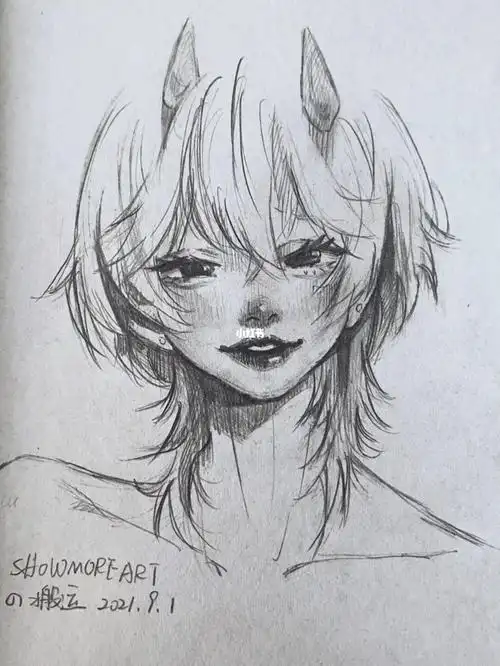 jk少女or恶魔少女人物漫画速写练习no16