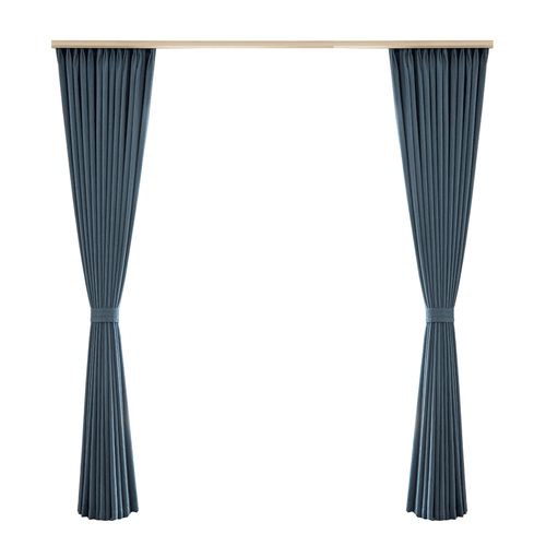 送罗马杆全遮光挂钩窗帘2023年新款客厅卧室自建房加高带杆一整套