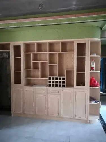 酒柜电视柜及背景床头柜入户花园改做榻榻米入户鞋柜电脑桌用免漆板做