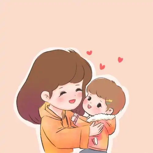 母亲节妈妈宝宝插画