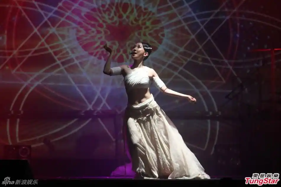 组图:萨顶顶开唱玩混音 透视黑衣性感挥扇_高清图集_新浪网