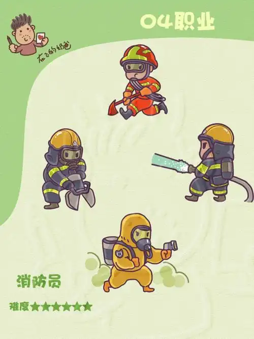 消防员简笔画