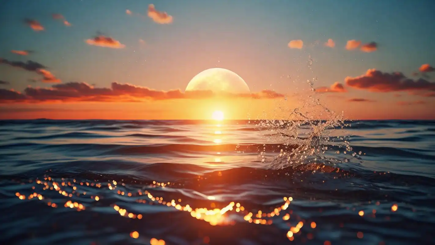 93绝美大海日落背景图合集98 分享一组绝美的大海日落背景图(78