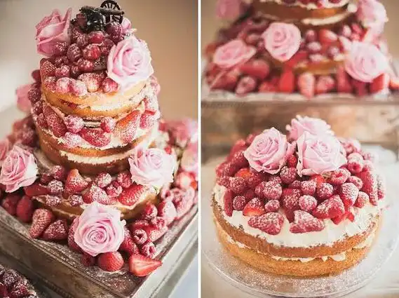 婚礼裸蛋糕#裸蛋糕#蛋糕美图#蛋糕图片#烘焙 #烘焙学习# - 抖音