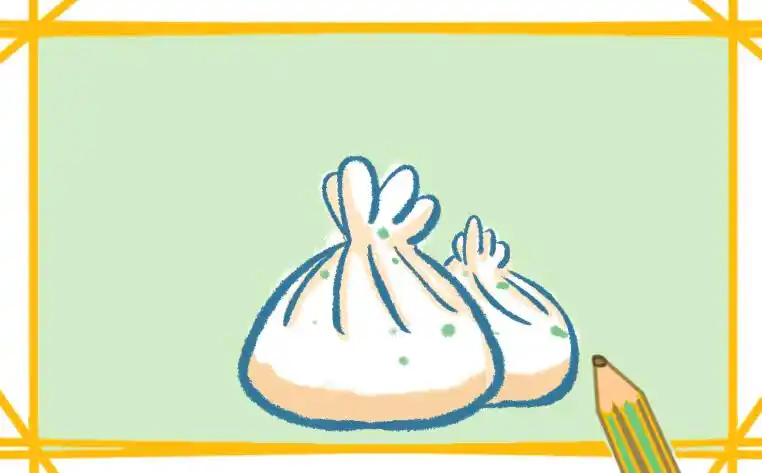 生煎包简笔画好看漂亮原创教程