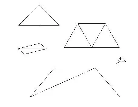 两个完全一样的三角形能拼成一个梯形吗?
