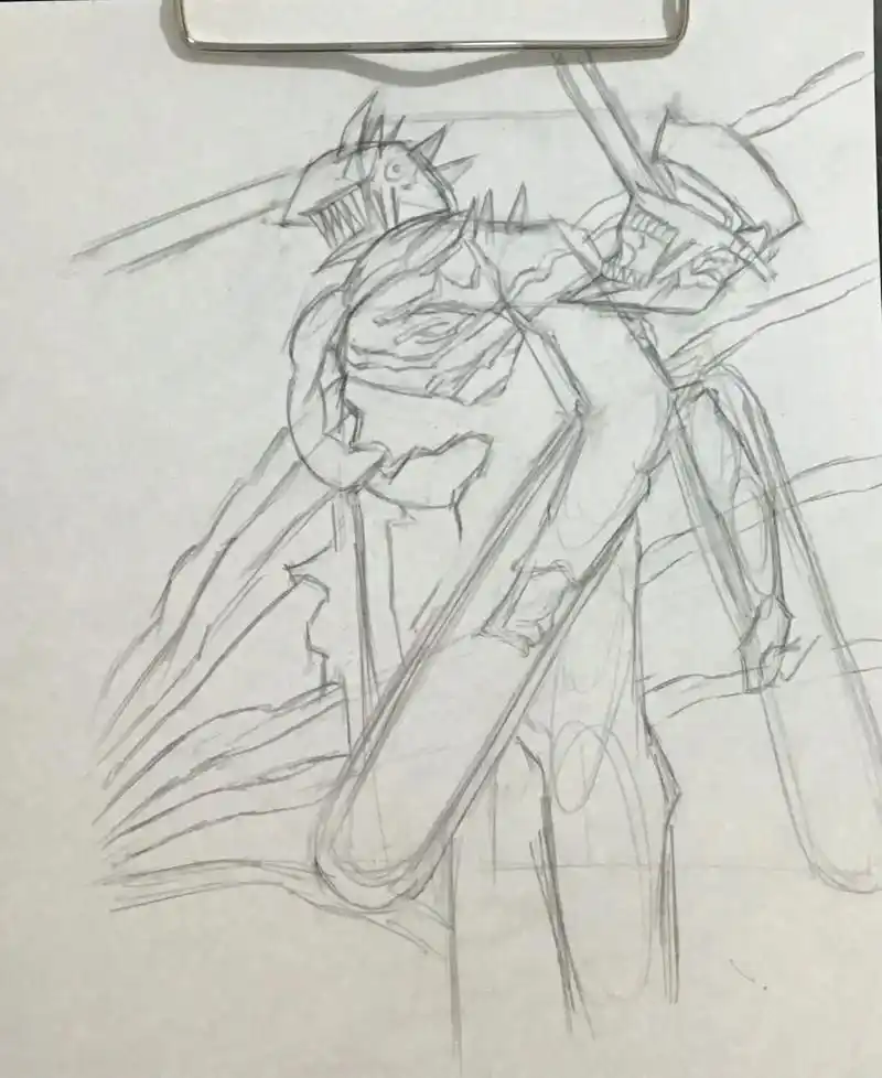 电锯恶魔#手绘 #临摹 #电锯人 - 抖音