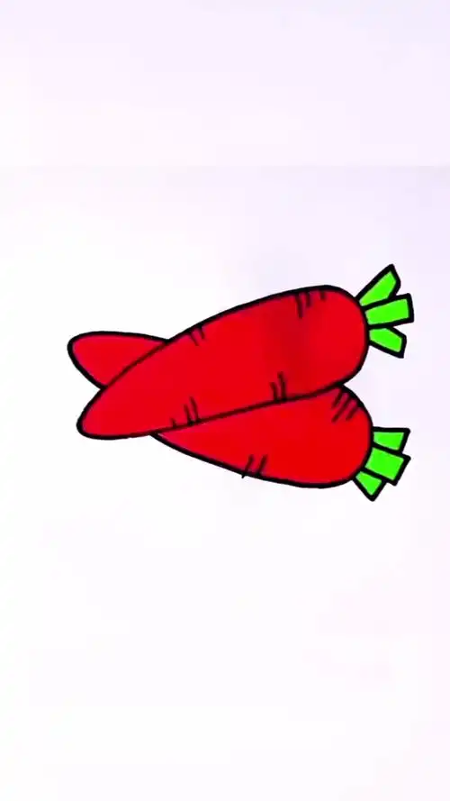 幼儿园简笔画~胡萝卜 一学就会的简笔画 跟我一起学画画 亲子简笔画