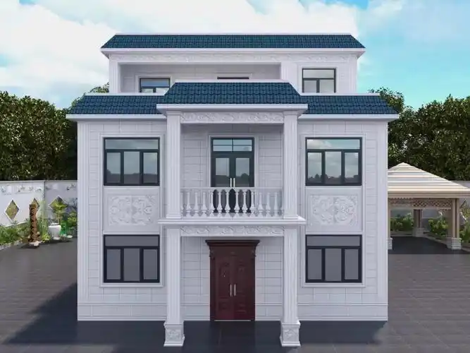 罗马柱外墙瓷砖装修效果