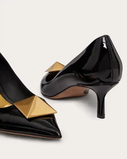 valentino华伦天奴女士黑色one stud漆皮高跟鞋(鞋跟高5厘米)